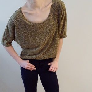 Express Gold Glittery Shirt